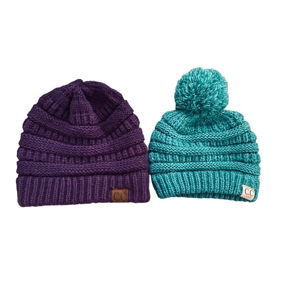 C.C Beanies Mommy and Me purple teal cute - Picture 1 of 4